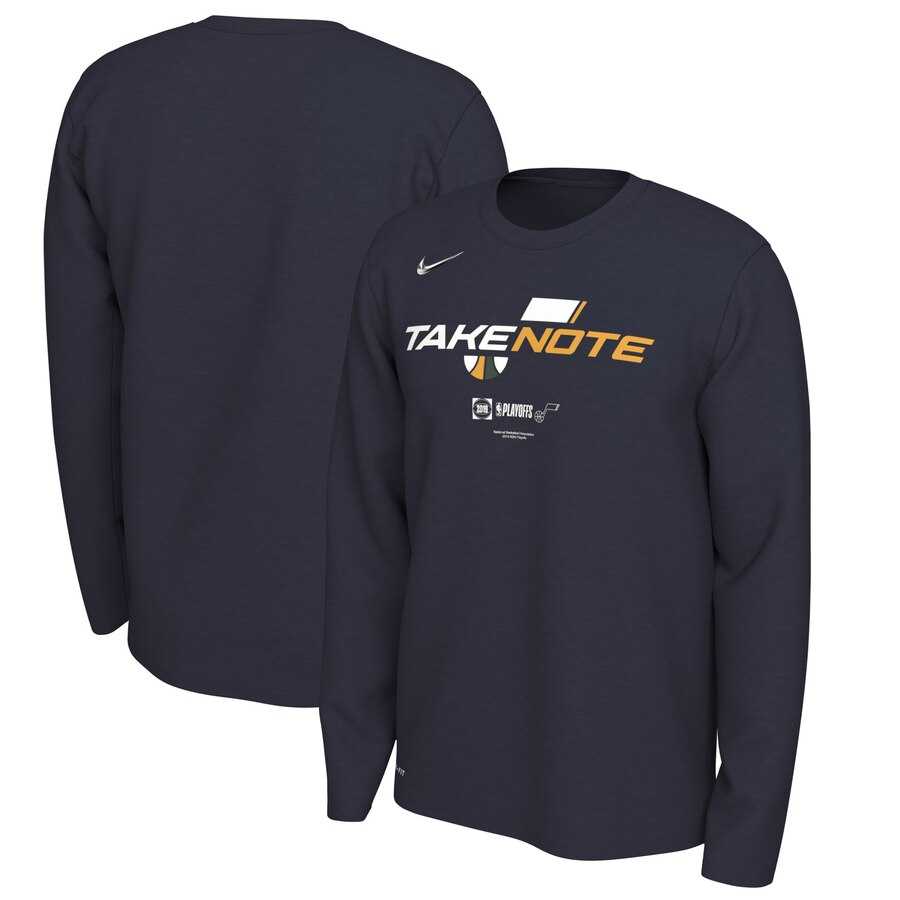 Utah Jazz Nike 2019 NBA Playoffs Bound Team Mantra Dri FIT Long Sleeve T-Shirt Navy,We sell and wholesale Utah Jazz Nike 2019 NBA Playoffs Bound Team Mantra Dri FIT Long Sleeve T-Shirt Navy on line form chian!